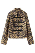 Mocha Leopard Frog Button Jacket