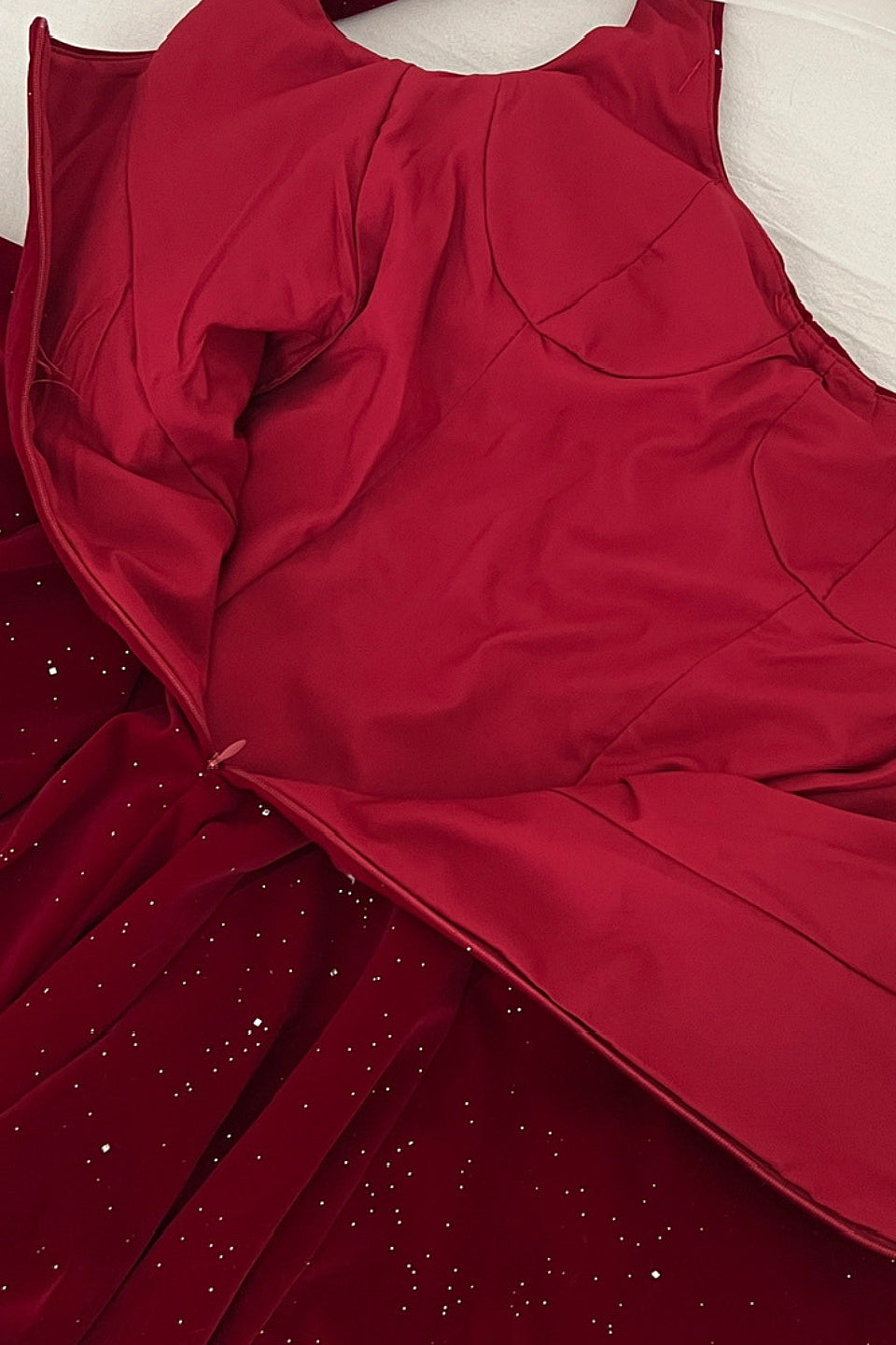 Burgundy Glitter Velvet Mini Dress