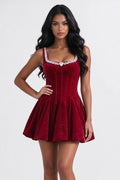 Burgundy Glitter Velvet Mini Dress