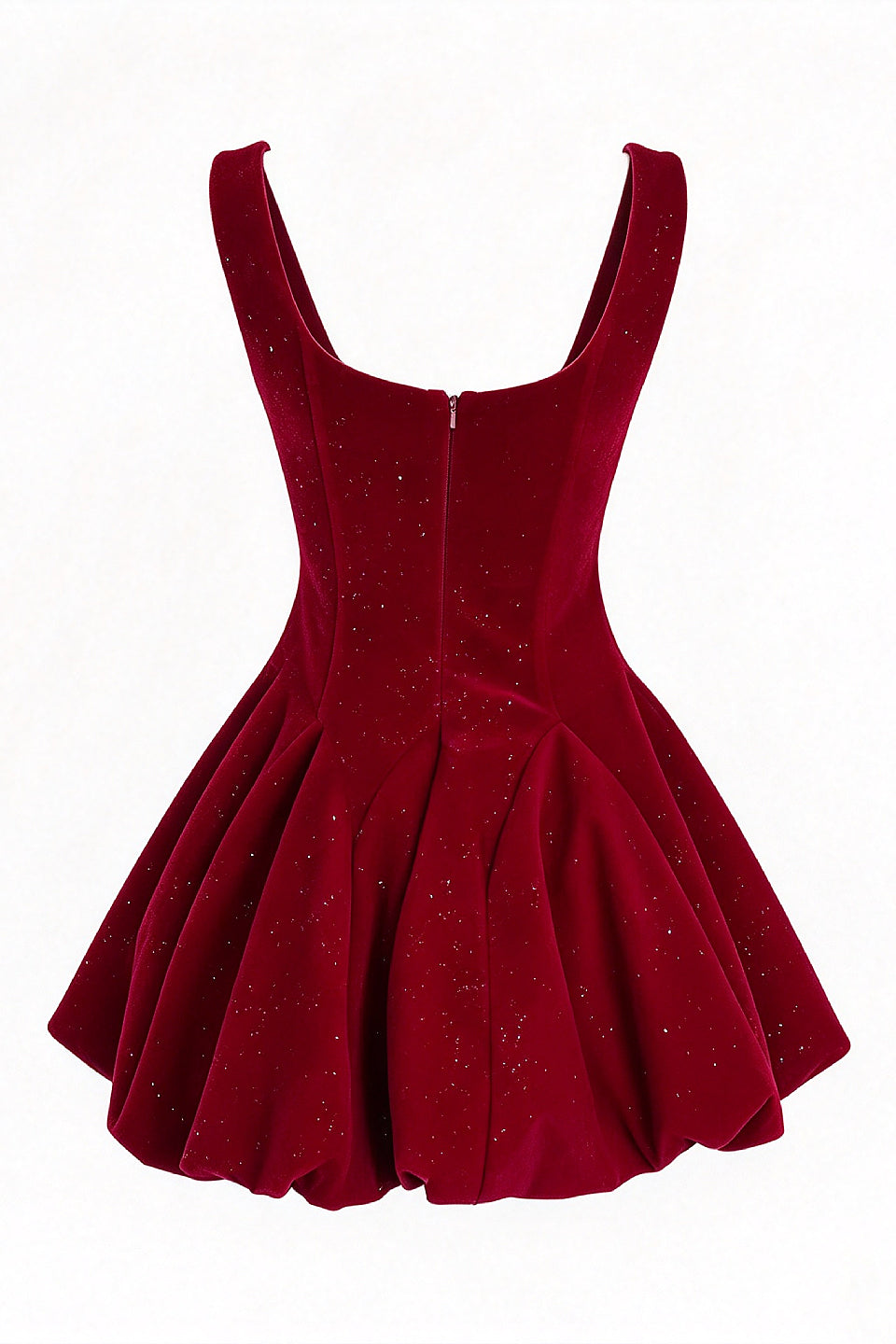 Burgundy Glitter Velvet Mini Dress