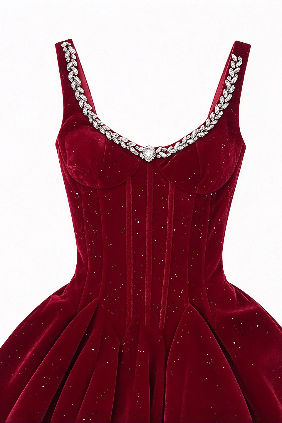 Burgundy Glitter Velvet Mini Dress