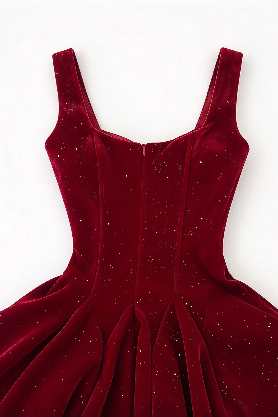 Burgundy Glitter Velvet Mini Dress