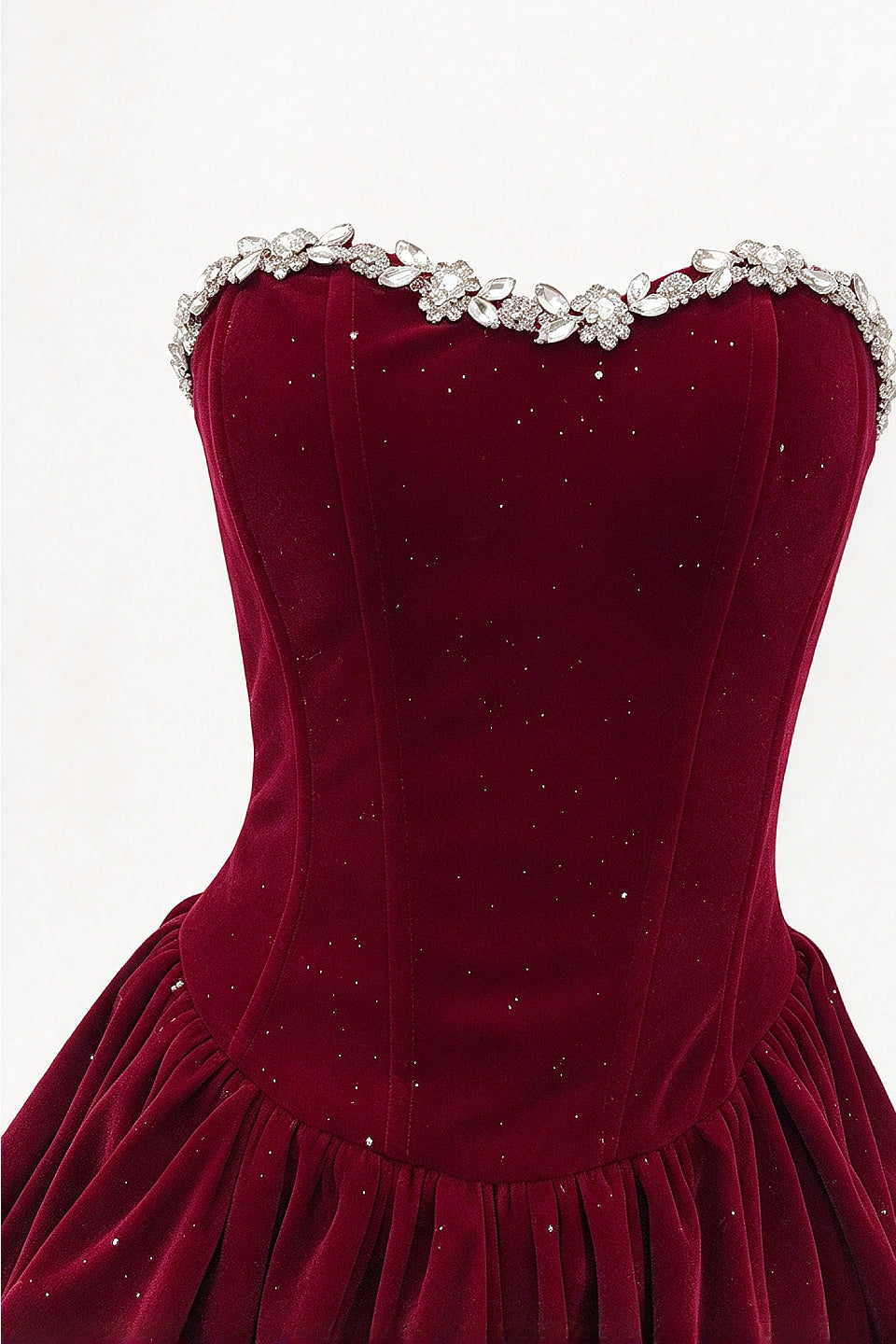 Burgundy Velvet Bow Mini Dress