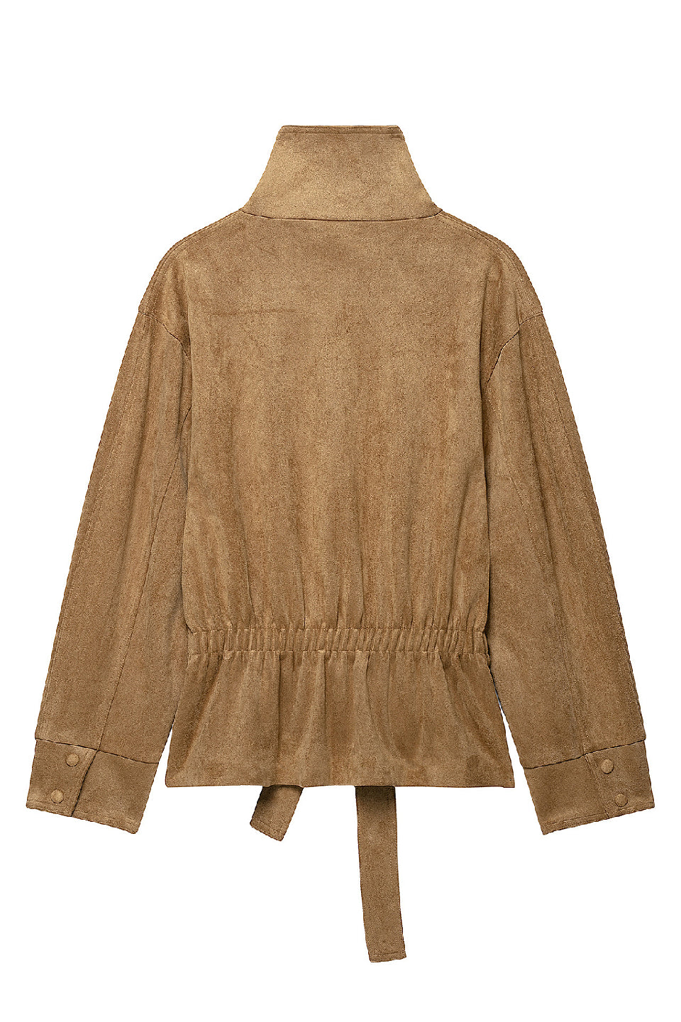 Camel Suede Peplum Jacket