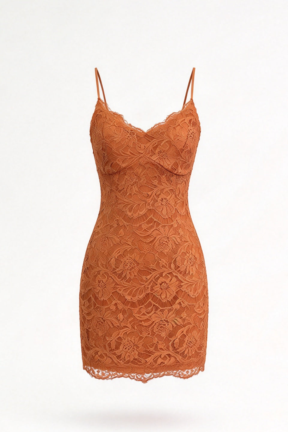 Caramel Lace Cami Mini Dress