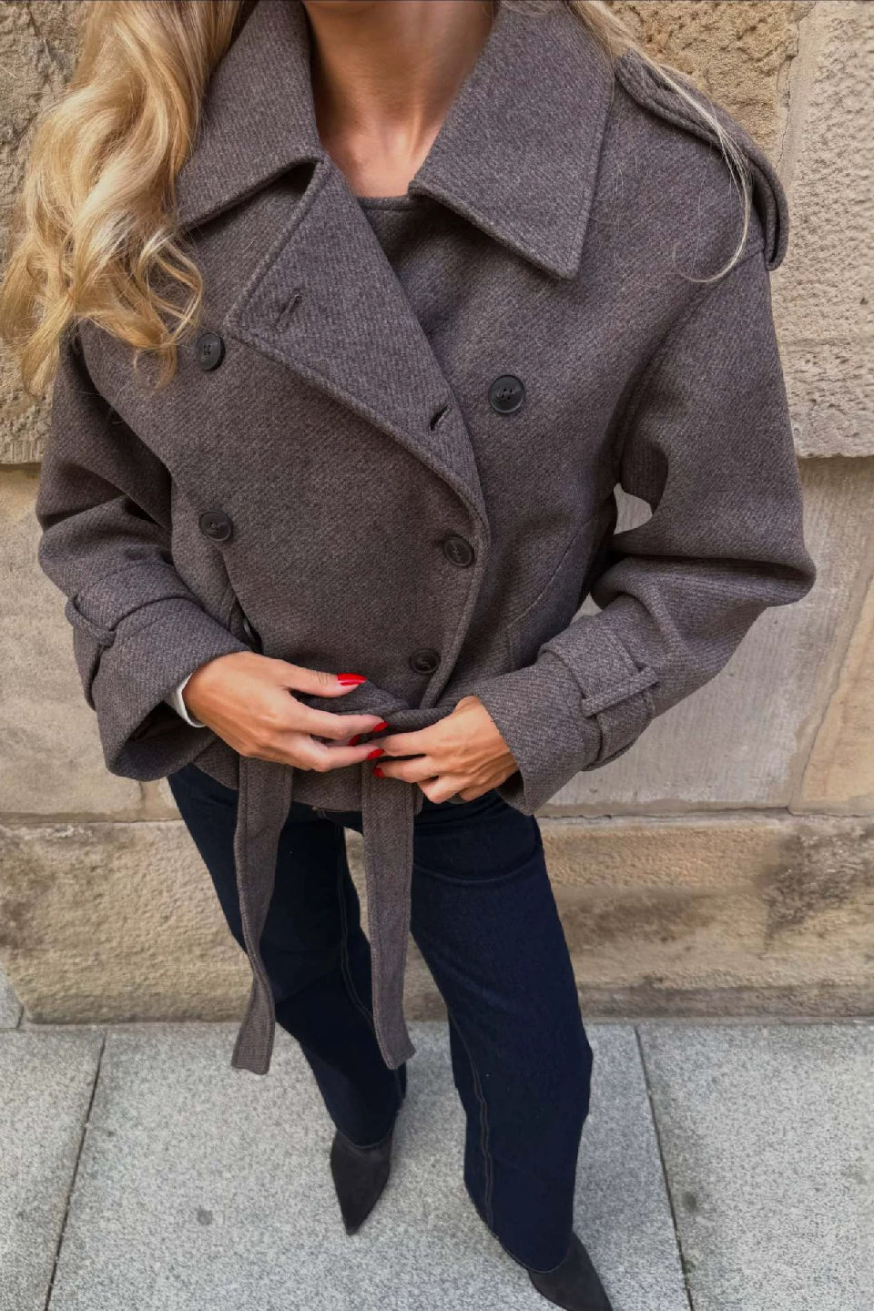 Cocoa Belted Trench Jacket