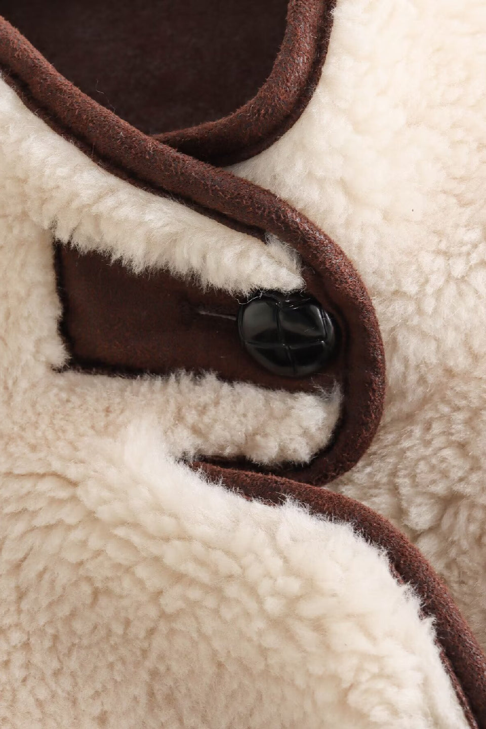 Cream Teddy Piped Jacket