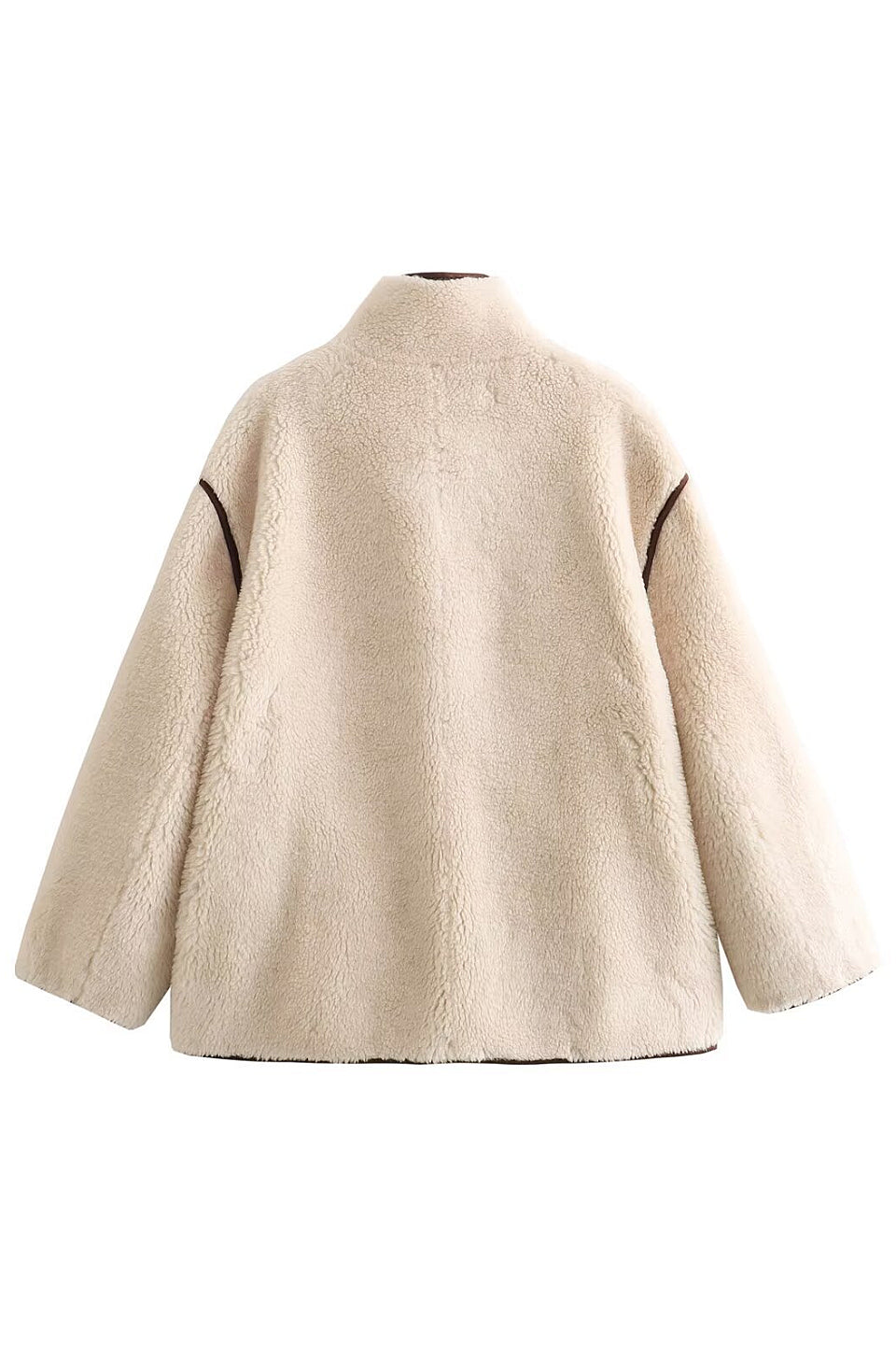 Cream Teddy Piped Jacket