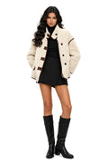 Cream Teddy Piped Jacket