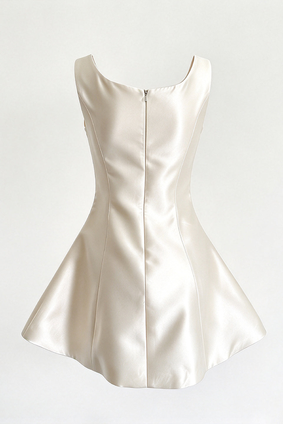 Ivory Black Bow Cutout Mini Dress