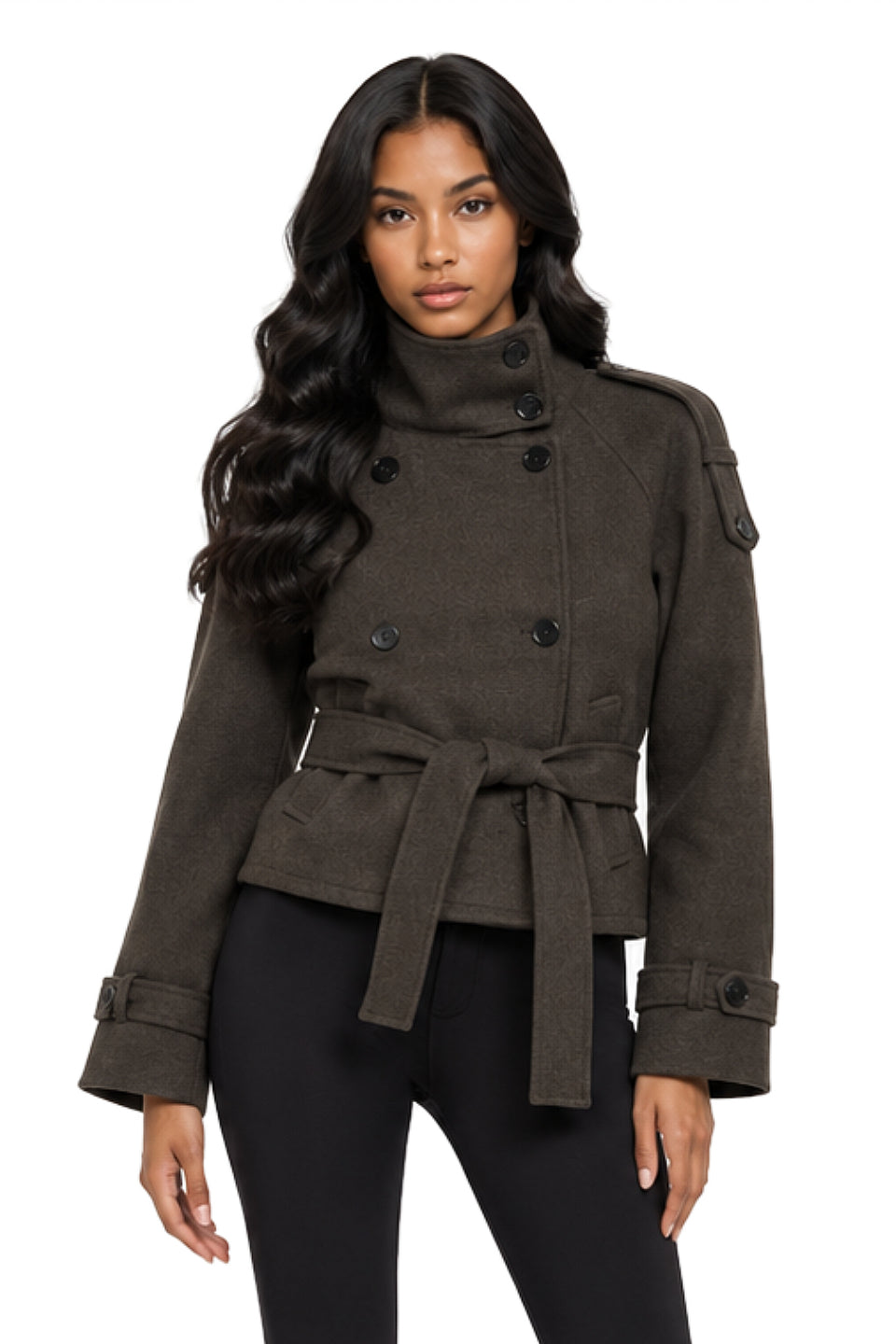 Mocha Belted Trench Jacket