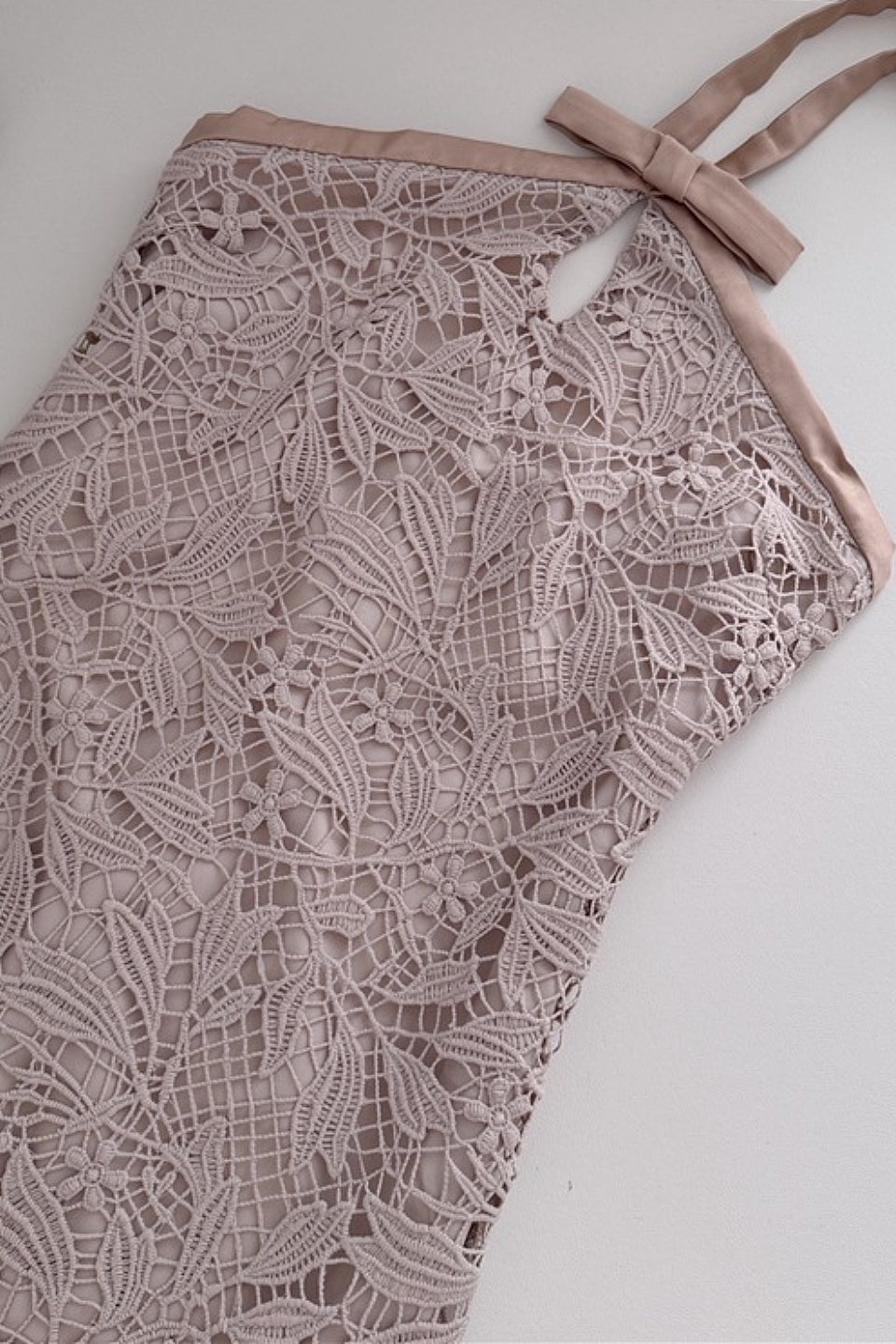Dusty Mauve Lace Halter Mini Dress