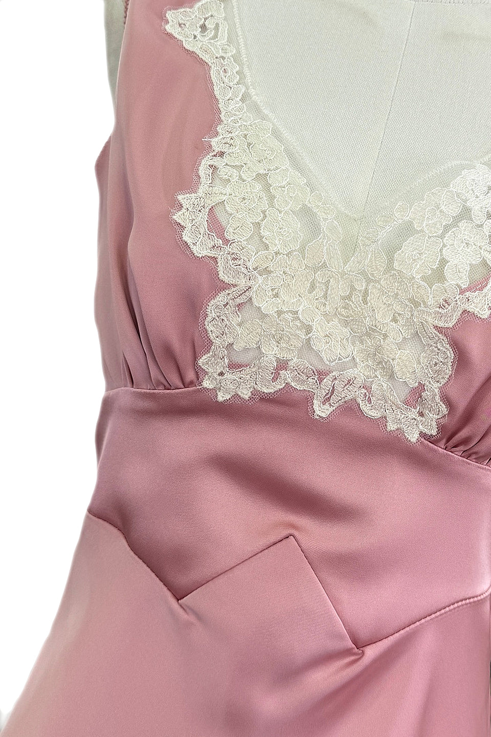 Dusty Rose Lace Satin Mini Dress