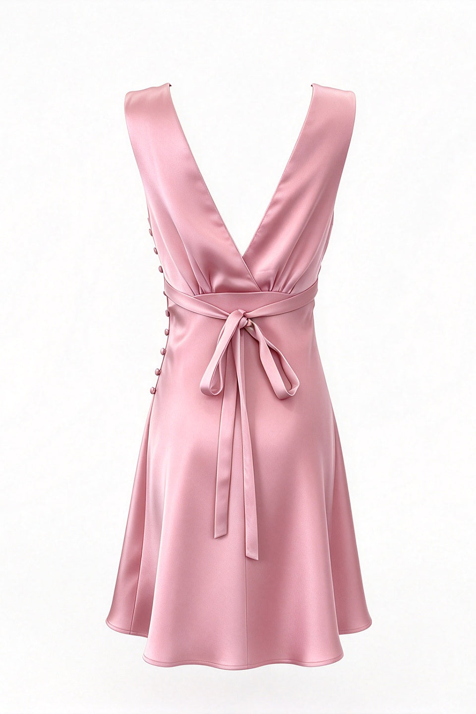Dusty Rose Lace Satin Mini Dress