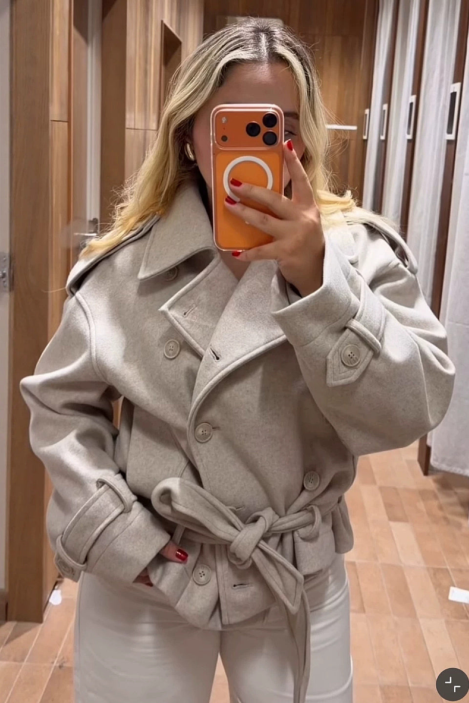 Heather Beige Trench Jacket