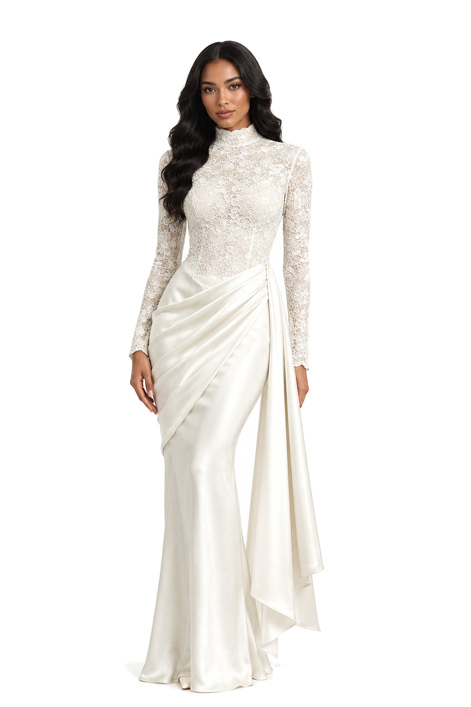 Pre-Order | Ivory Lace Satin Bridal Gown