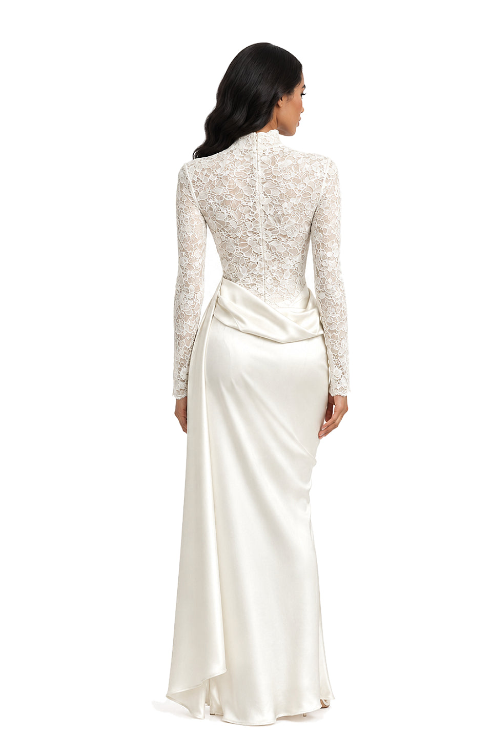 Pre-Order | Ivory Lace Satin Bridal Gown