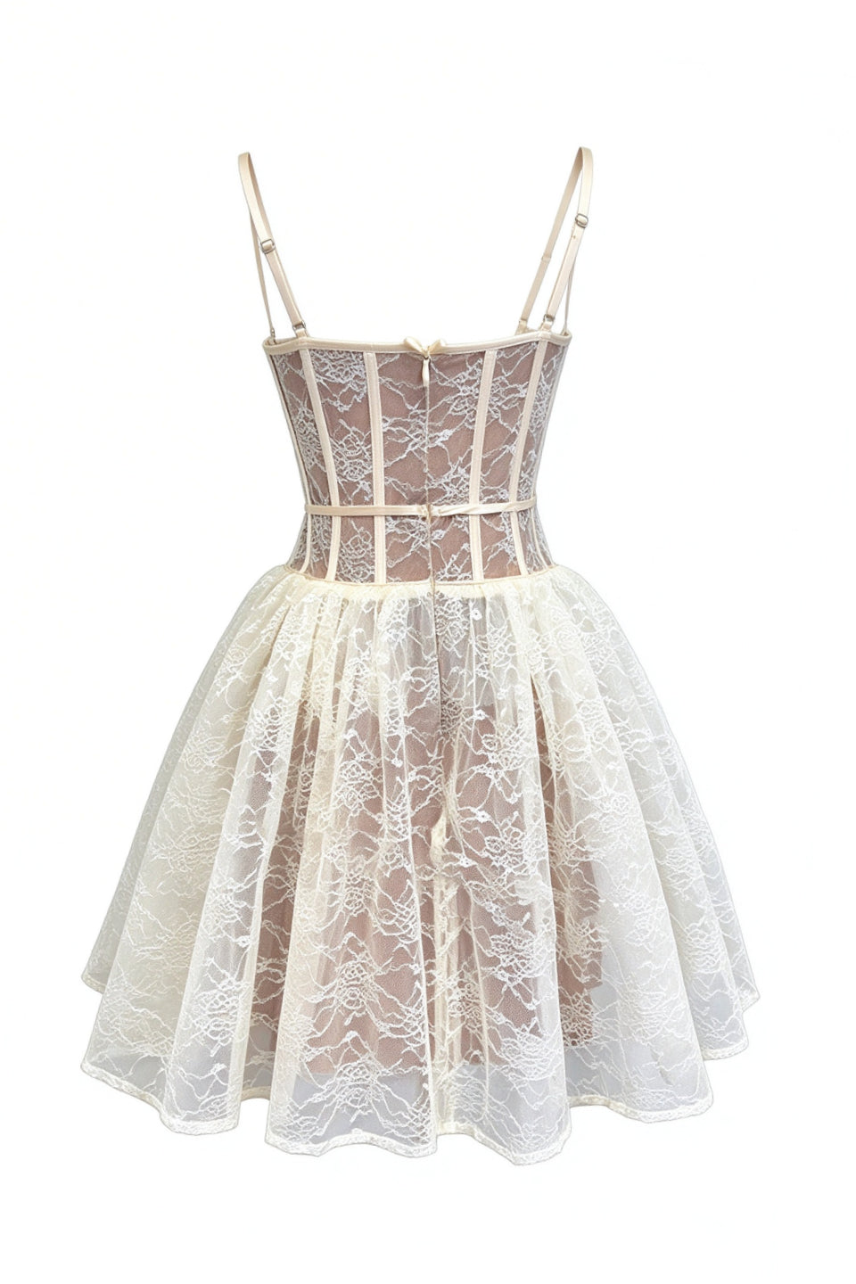 Ivory Lace Corset Mini Dress