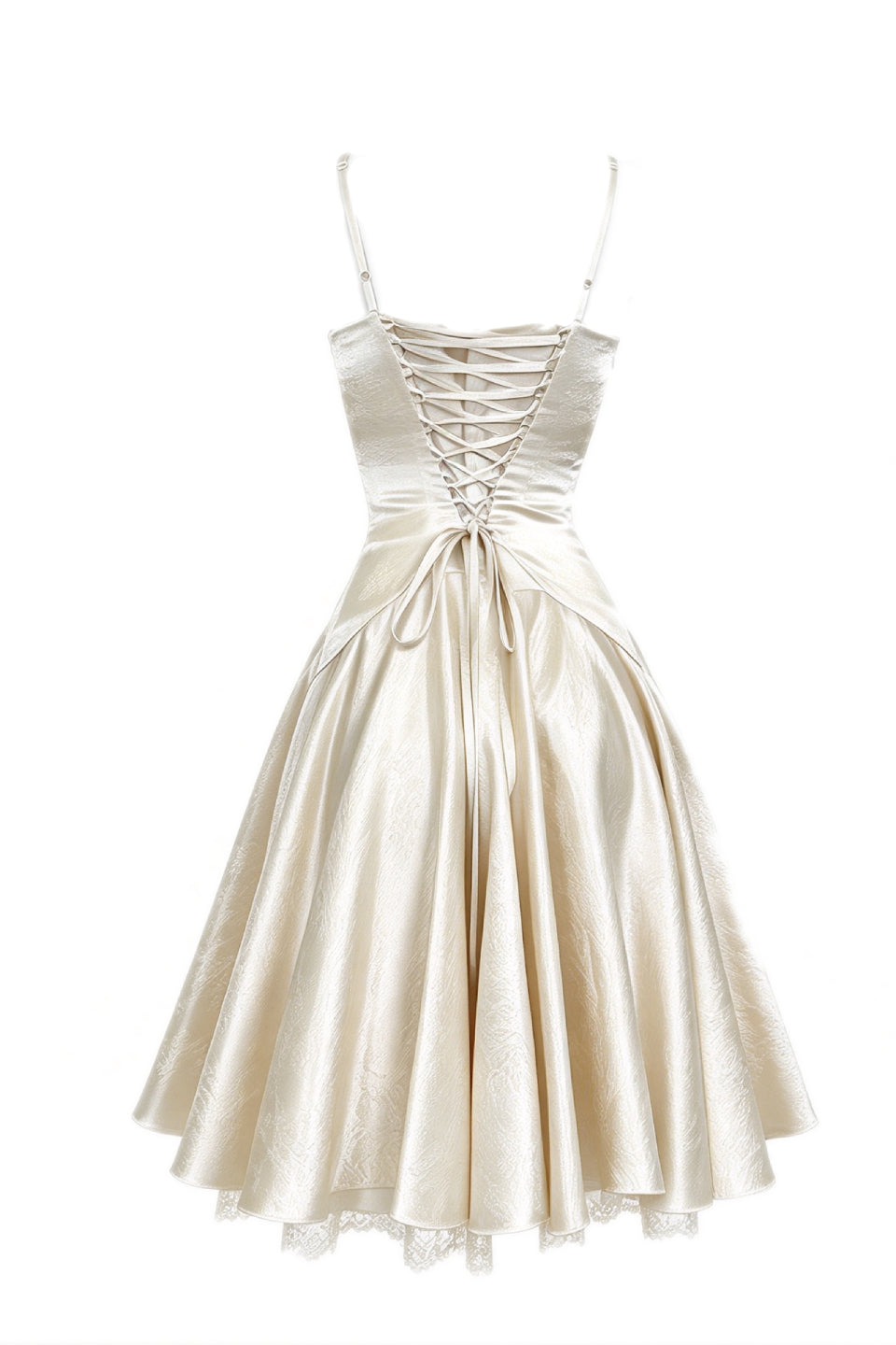 Ivory Jacquard Corset Midi Dress