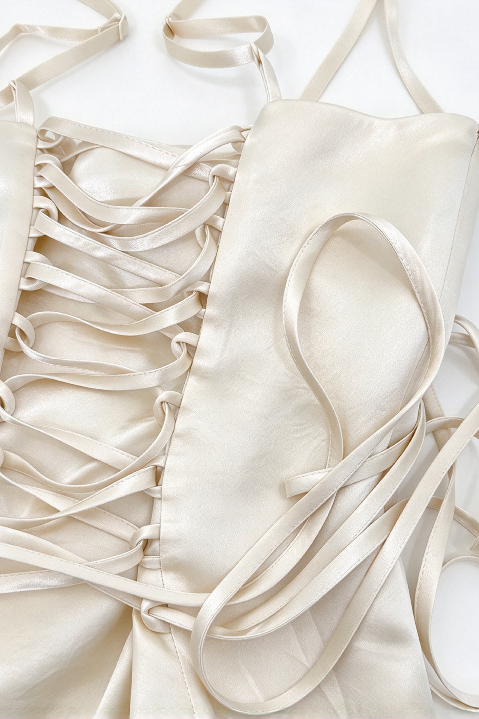 Ivory Jacquard Corset Midi Dress