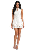 Ivory Rose Bow Mini Dress