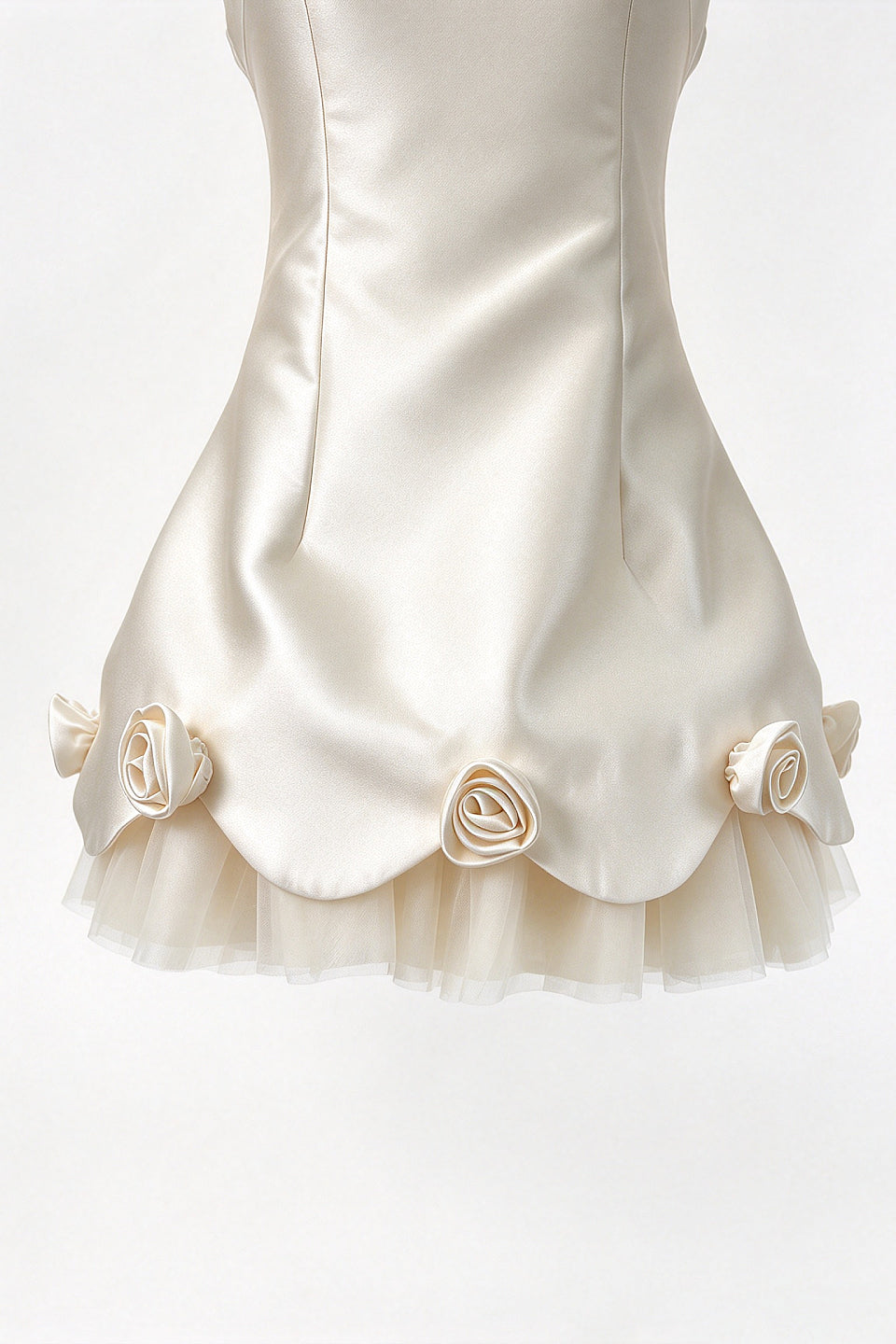 Ivory Rose Bow Mini Dress