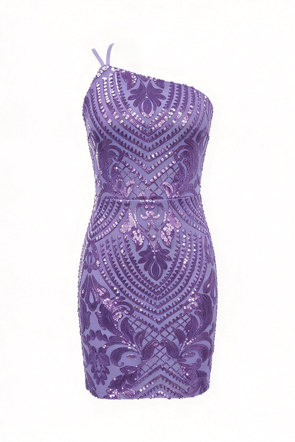 Lavender One Shoulder Mini Dress