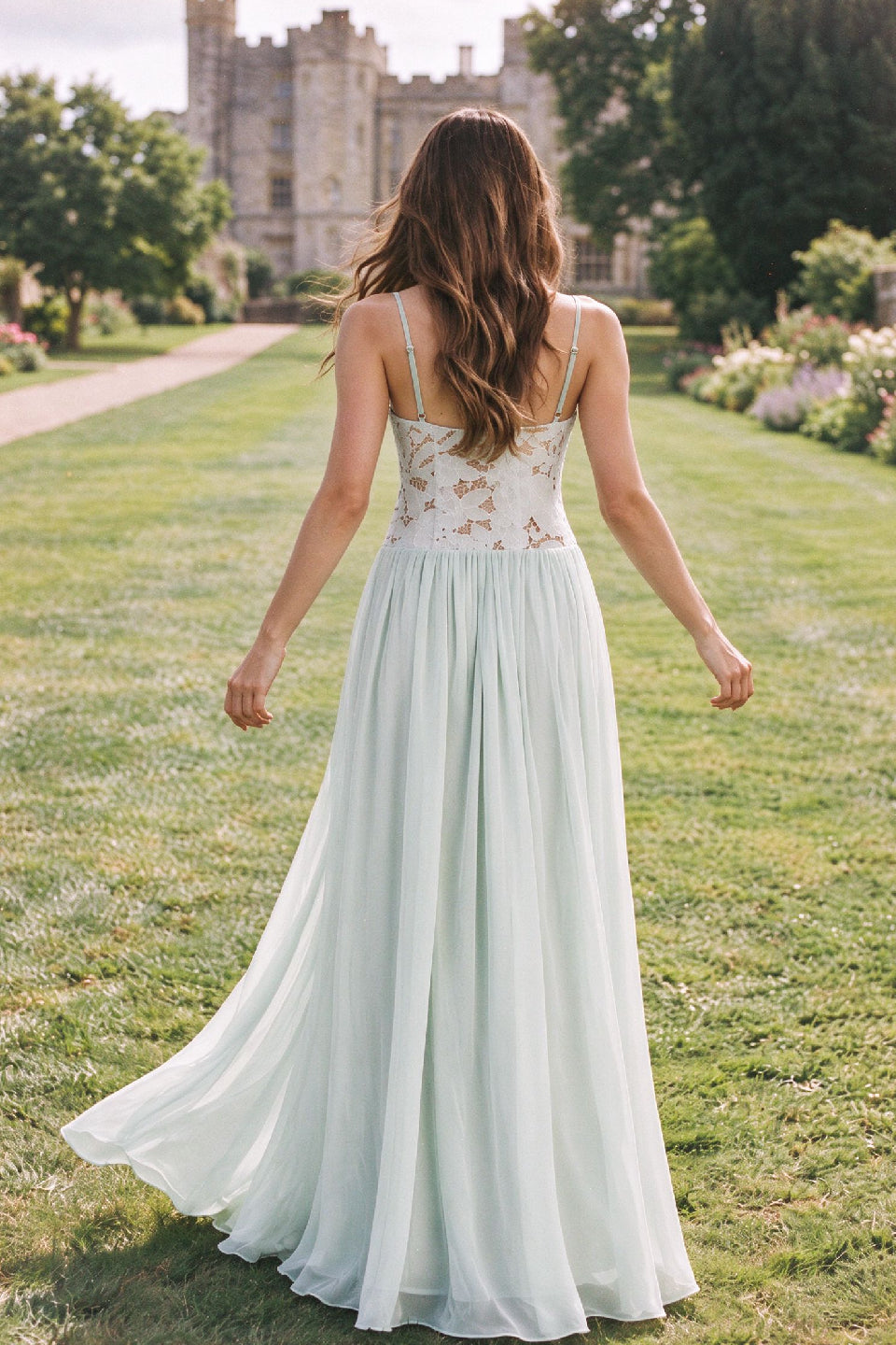 Mint Green Petal Maxi Dress