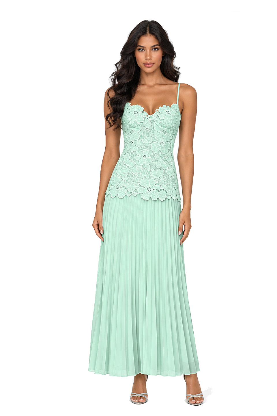 Mint Garden Lace Maxi Dress
