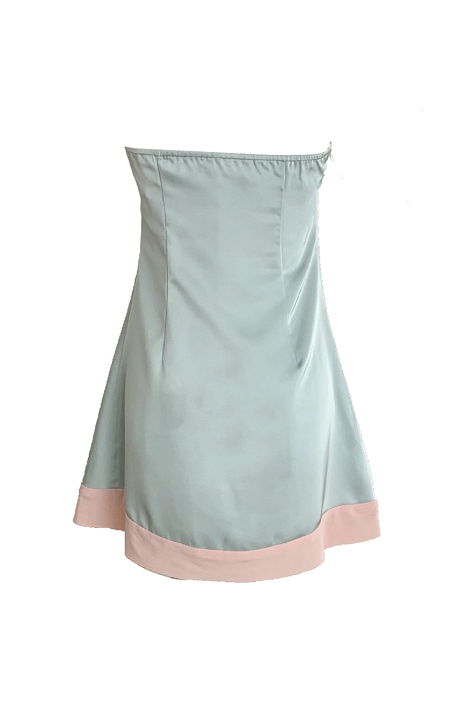 Mint Pink Lace Satin Mini Dress