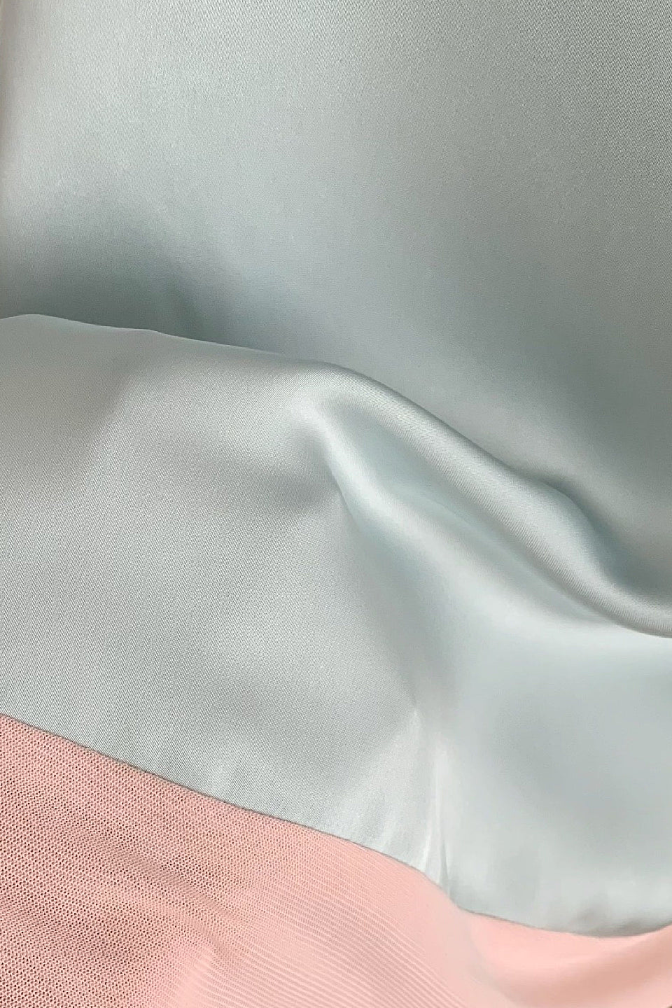 Mint Pink Lace Satin Mini Dress