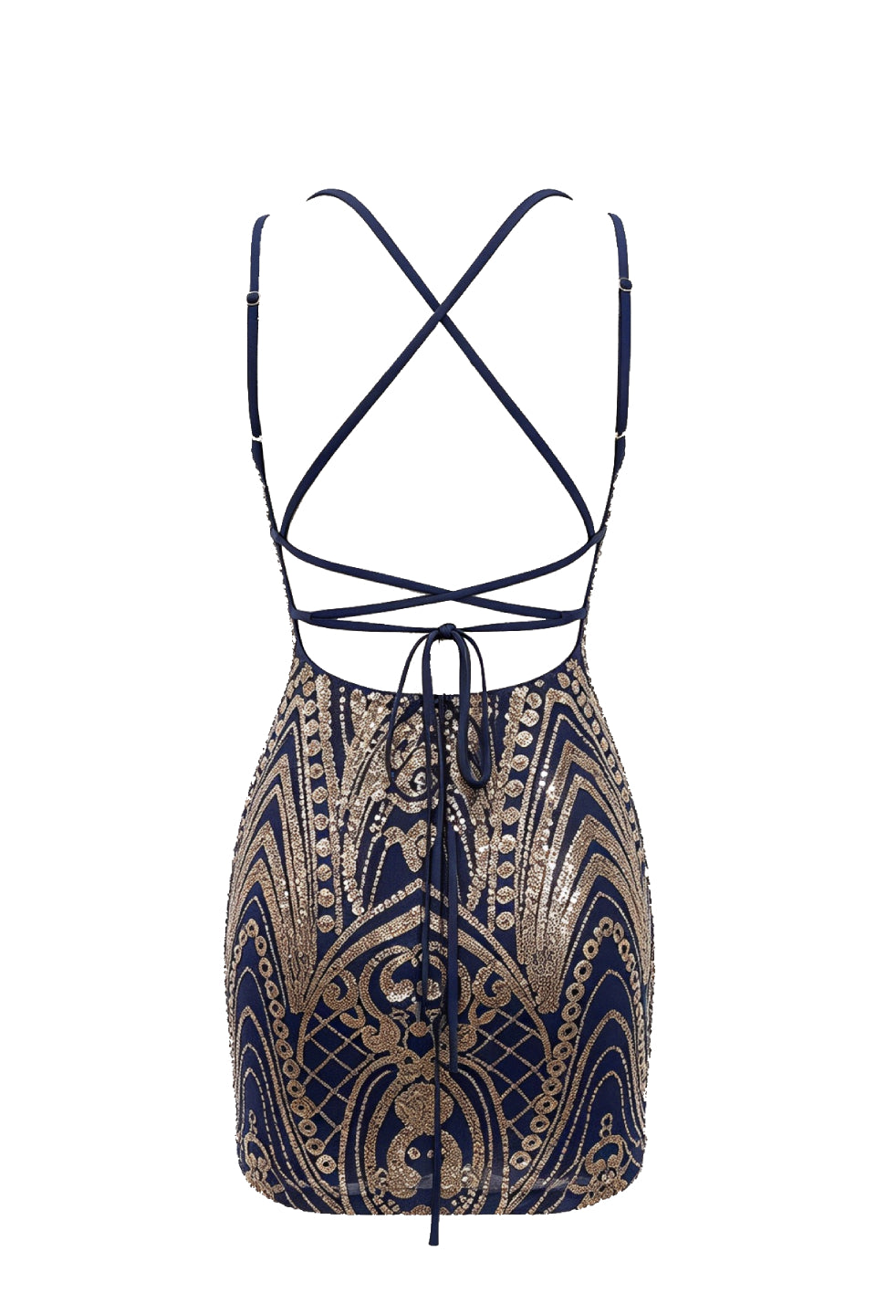 Midnight Art Deco Mini Dress
