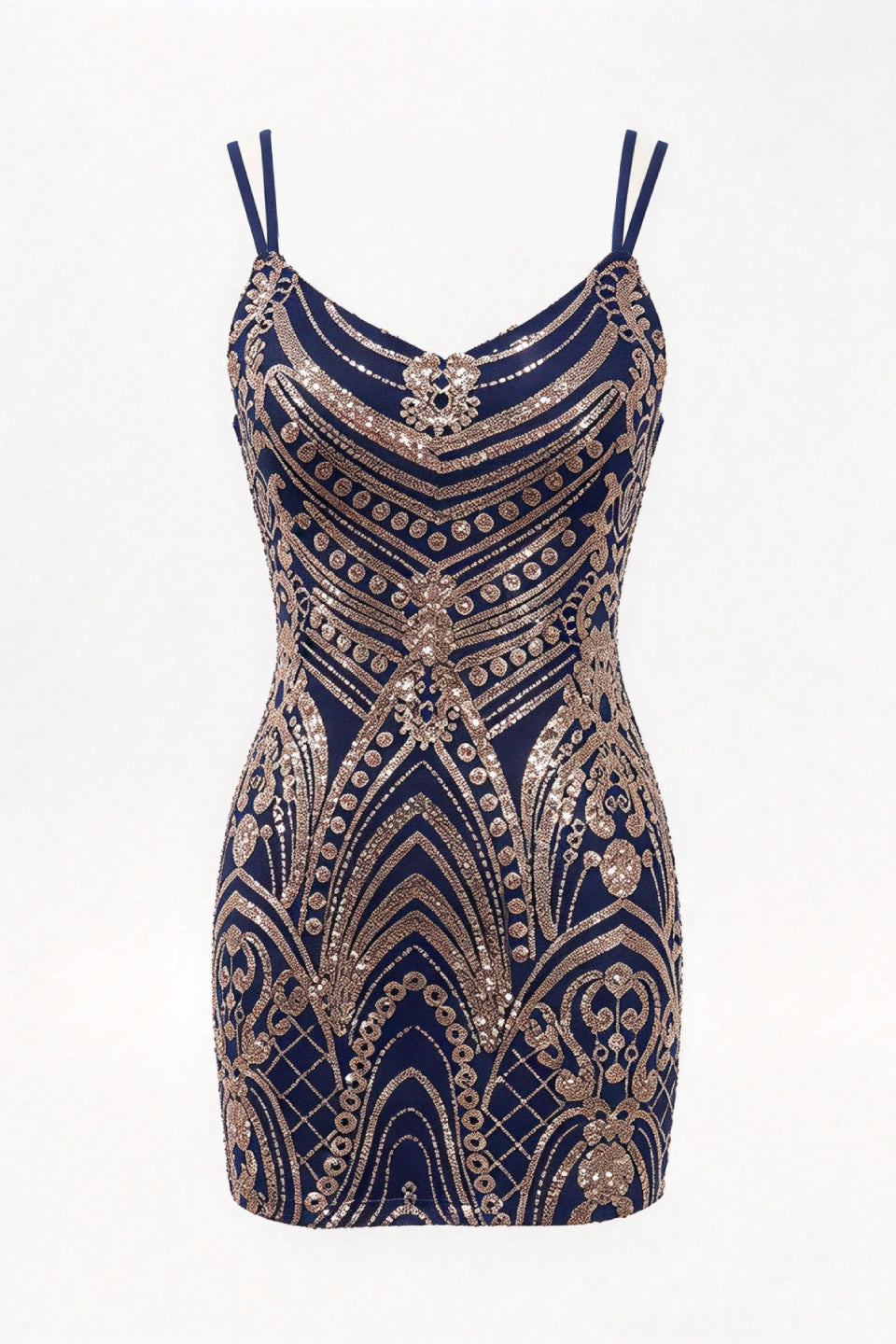 Midnight Art Deco Mini Dress