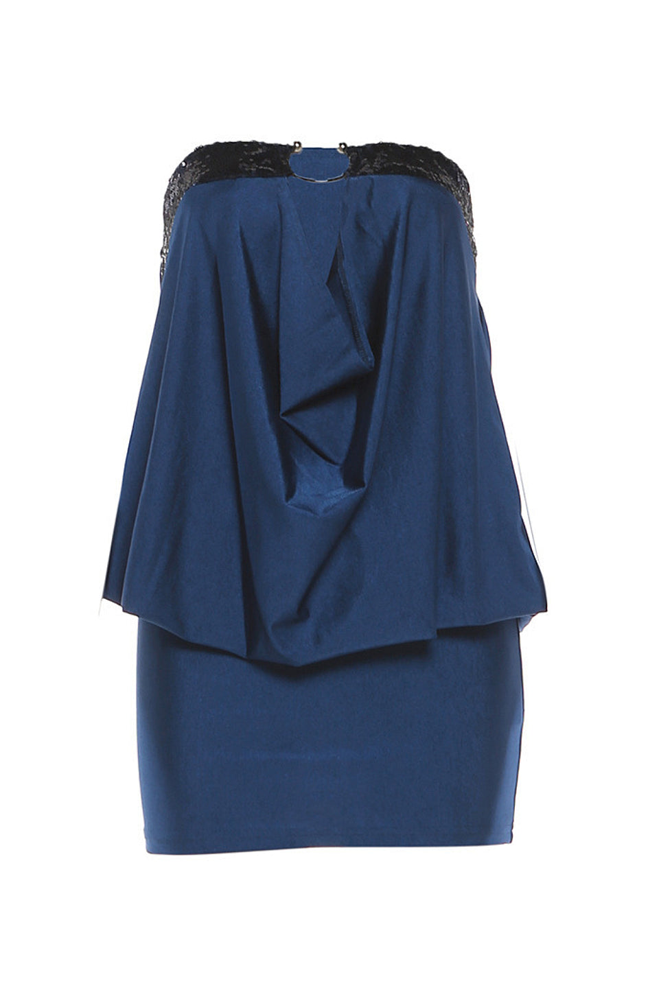 Navy Blue Strapless O-Ring Mini Dress
