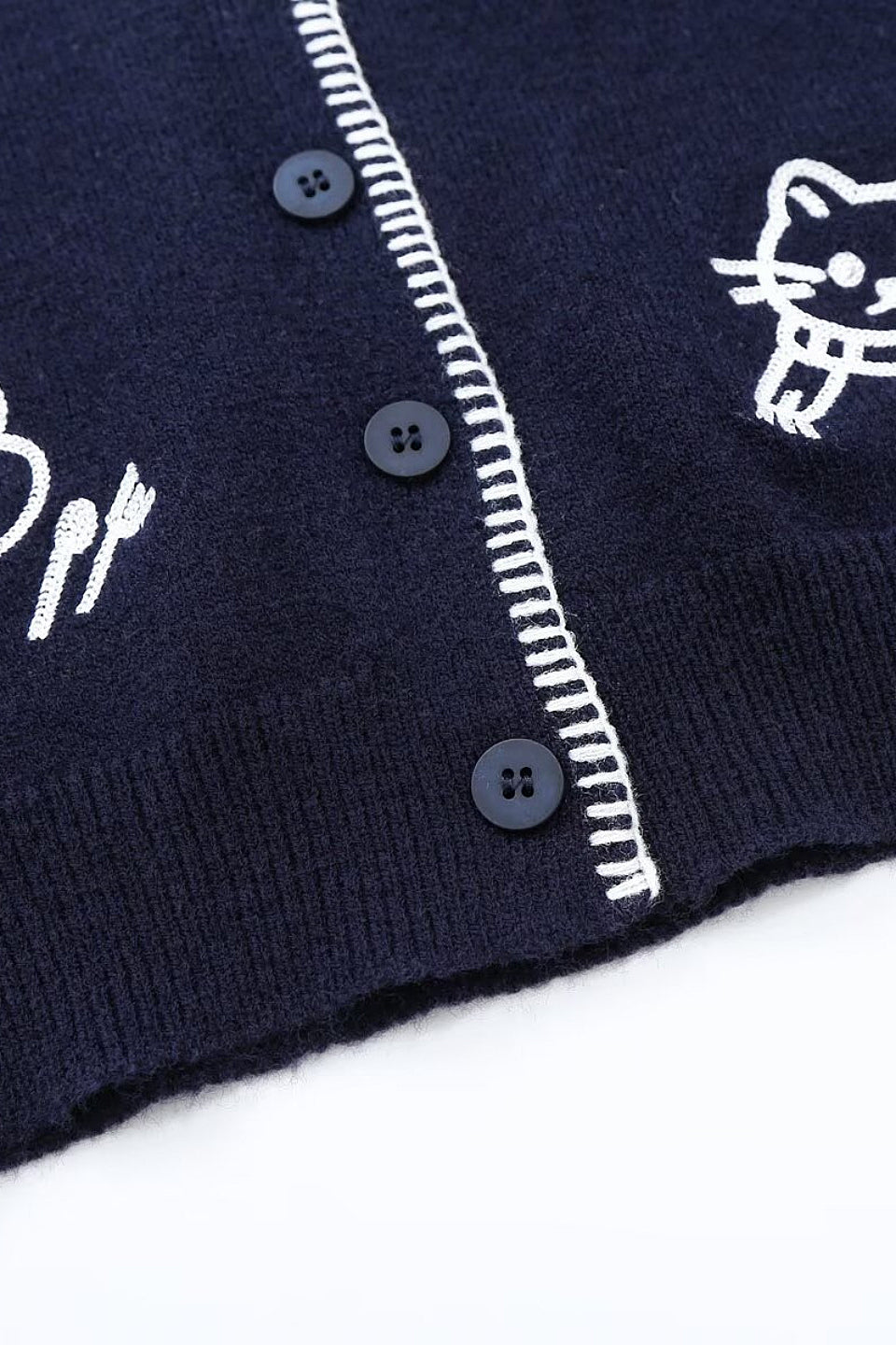 Navy Kitty Stitch Cardigan