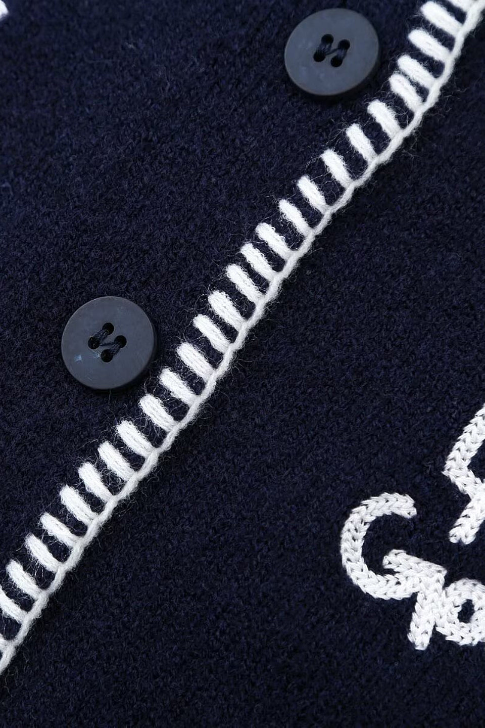 Navy Kitty Stitch Cardigan