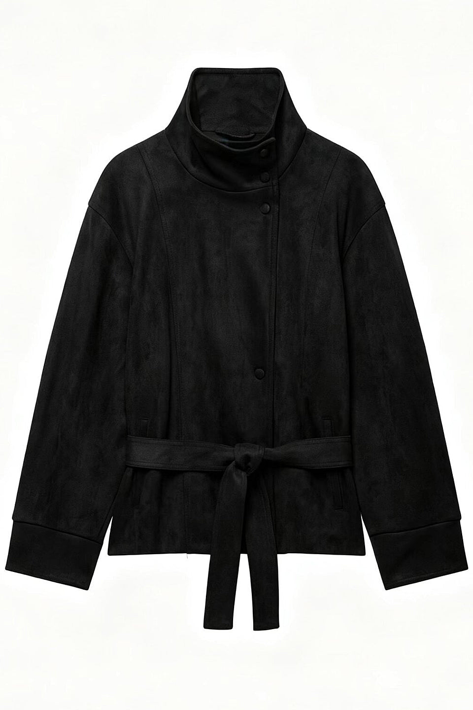 Noir Suede Peplum Jacket