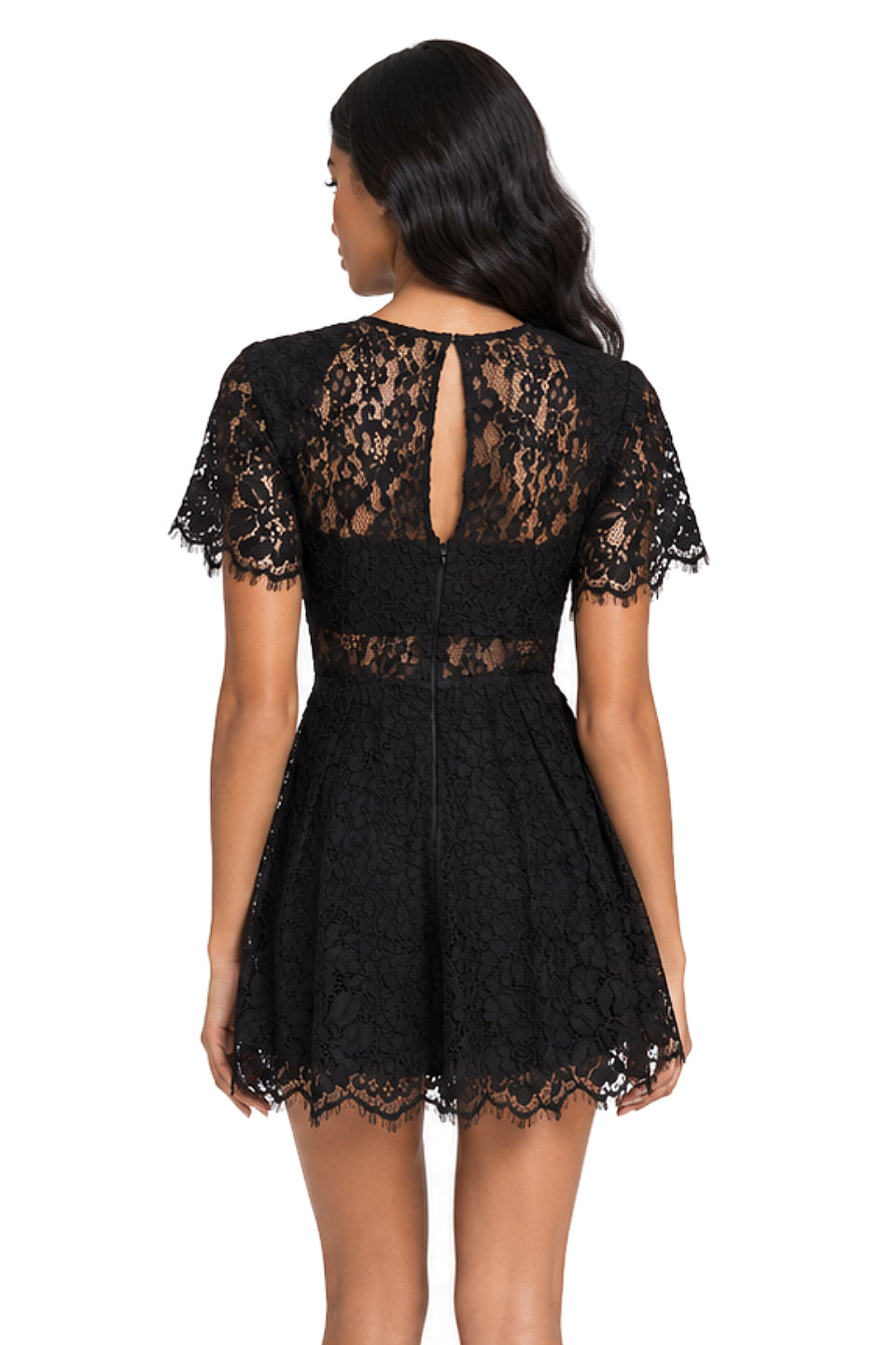 Noir Floral Cutout Mini Dress