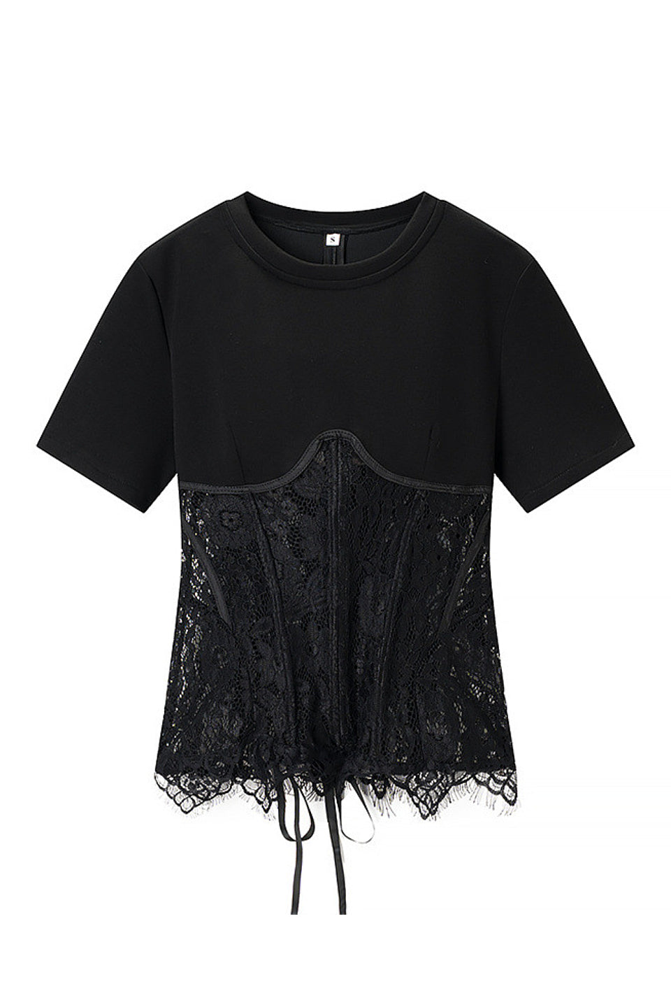 Noir Lace-Up Corset Top