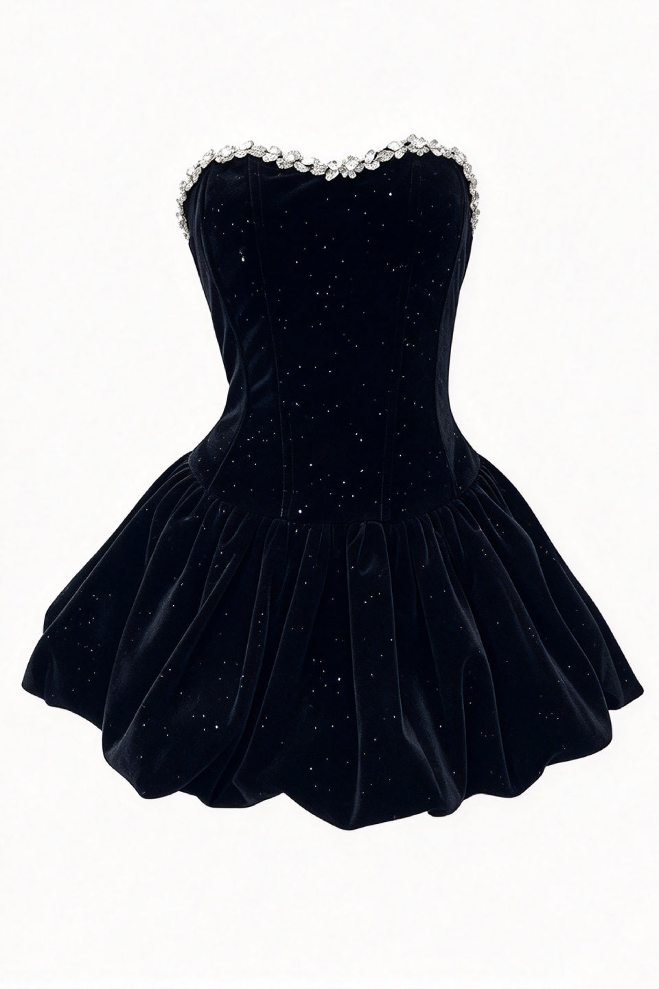 Noir Velvet Bow Mini Dress