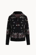 Noir Paisley Zip Cardigan