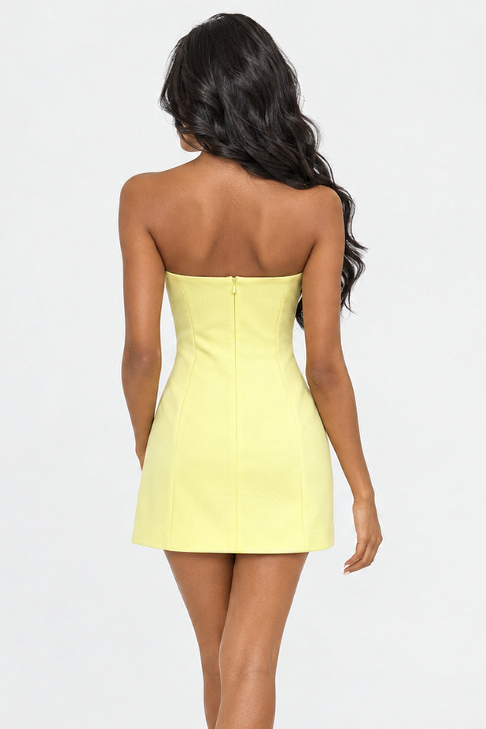 Lemon 3D Bloom Mini Dress