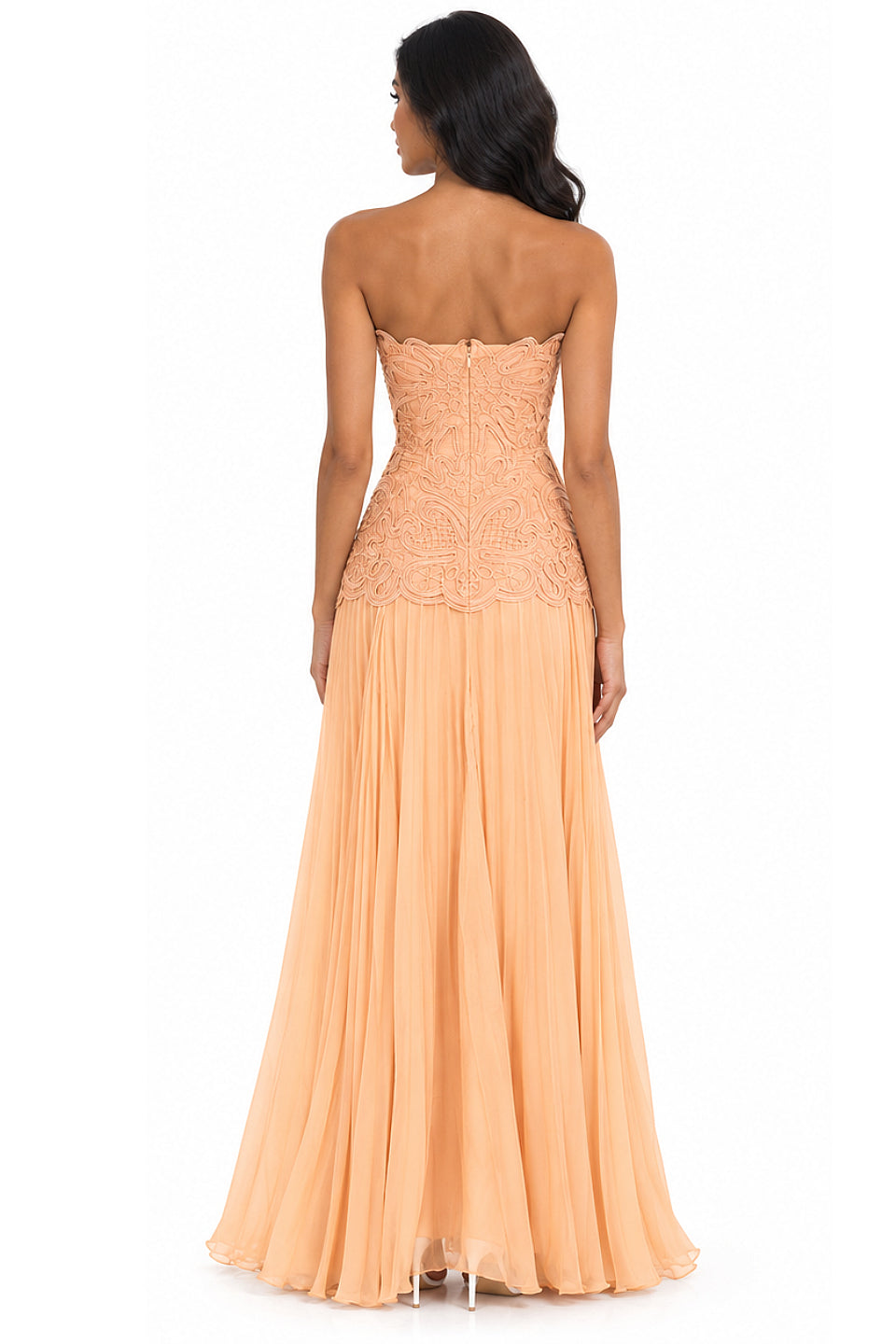 Peach Blossom Chiffon Gown