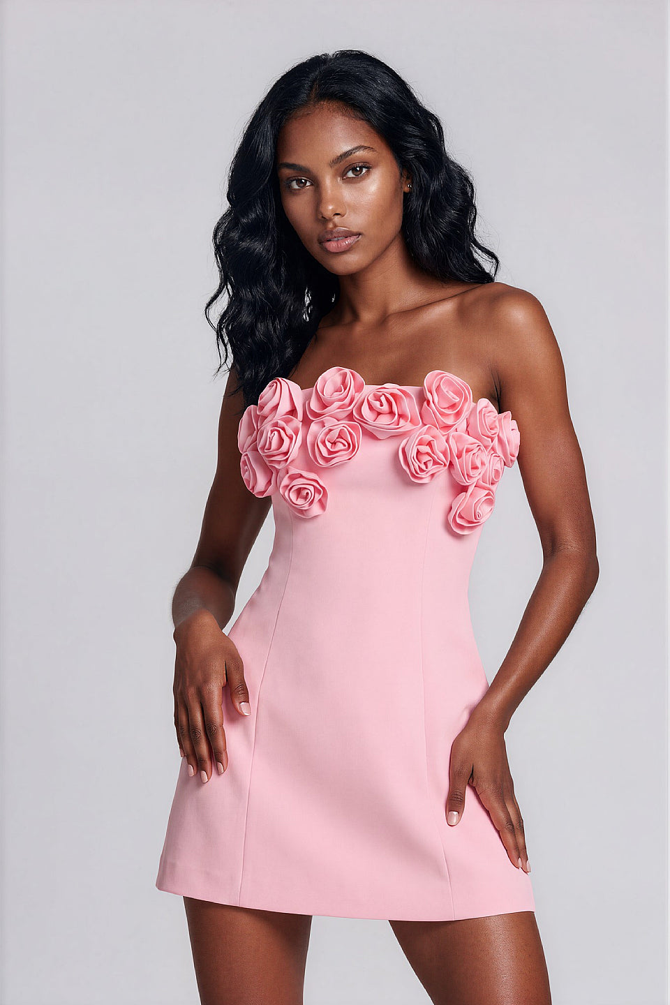 Pink Rose Corset Mini Dress
