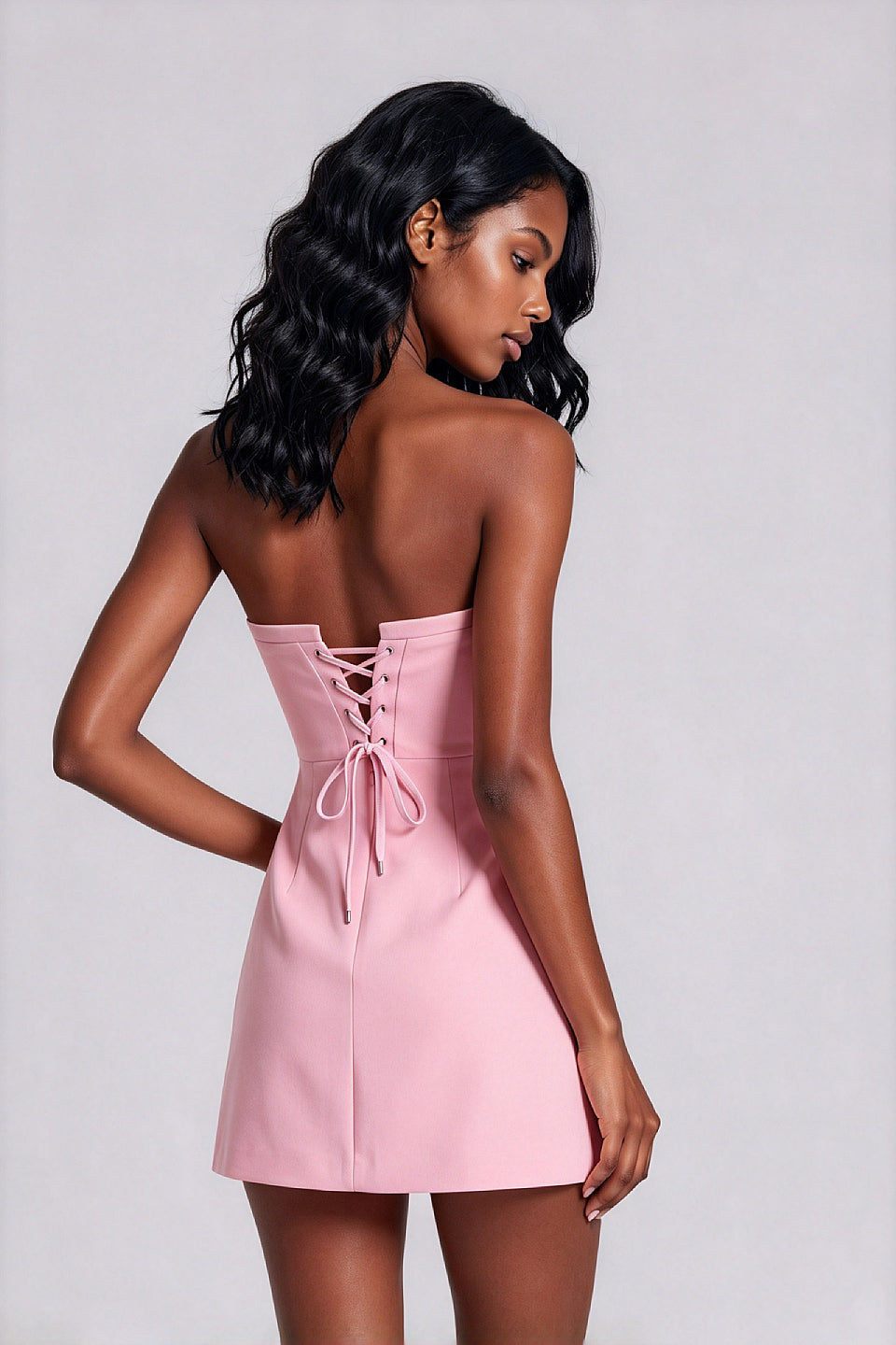 Pink Rose Corset Mini Dress