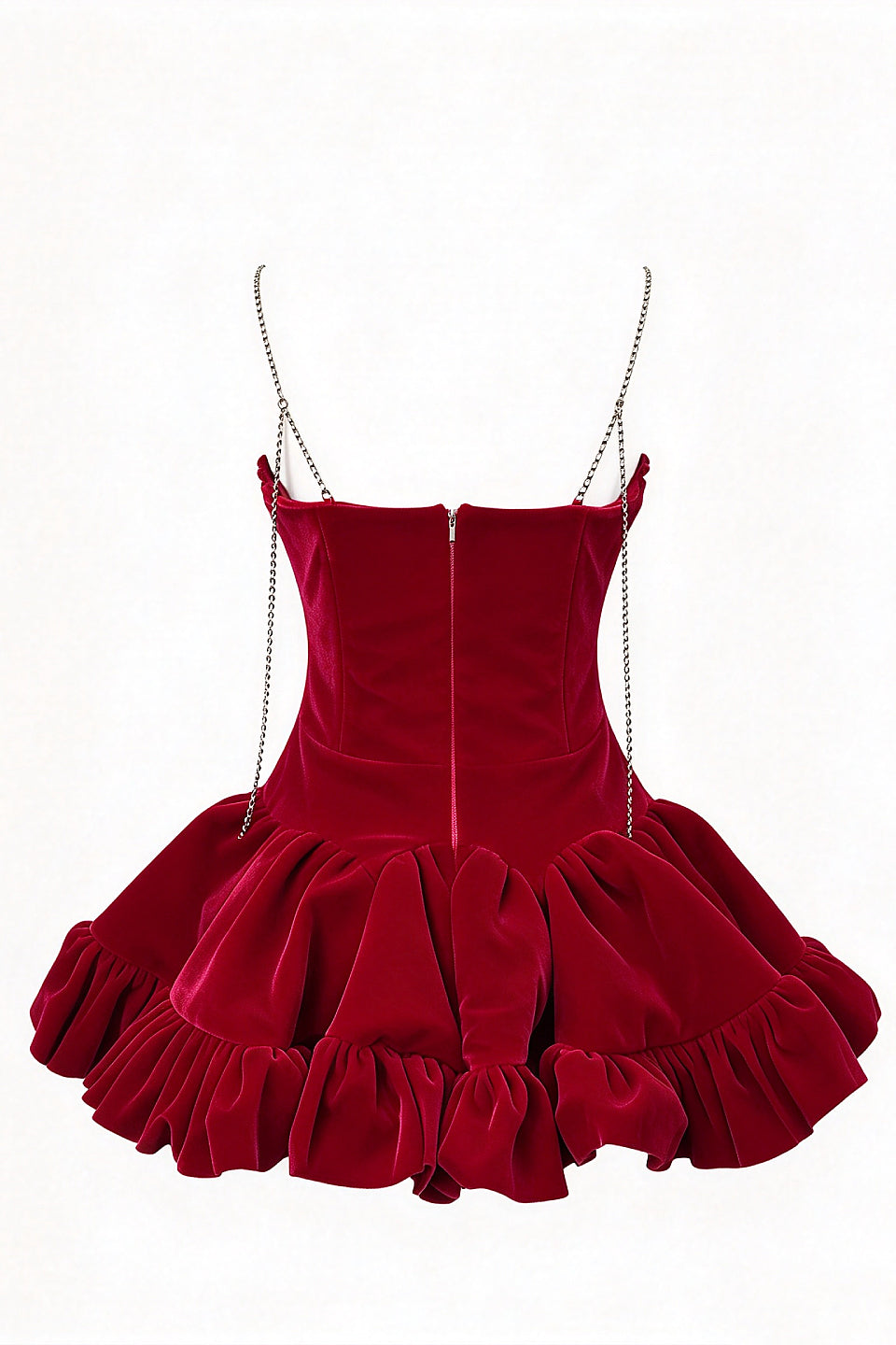 Red Velvet Bow Corset Mini Dress