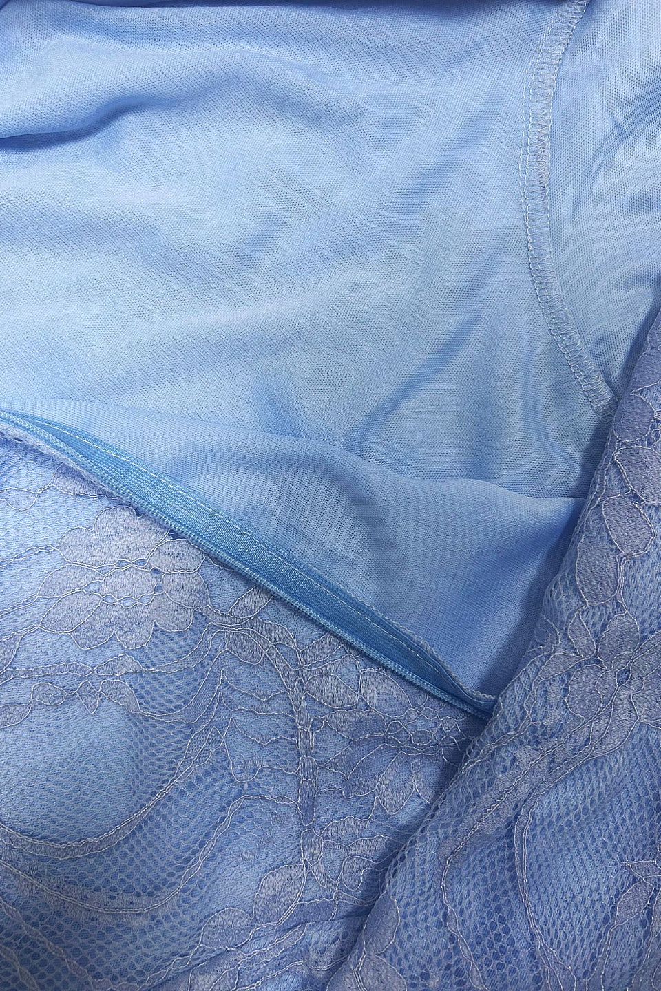 Sky Blue Lace Mermaid Gown