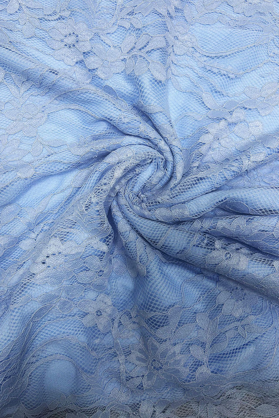 Sky Blue Lace Mermaid Gown
