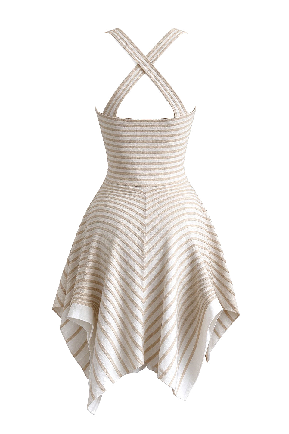 Striped Square Neck Skater Mini Dress