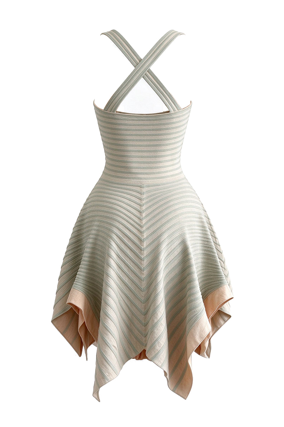 Striped Square Neck Skater Mini Dress